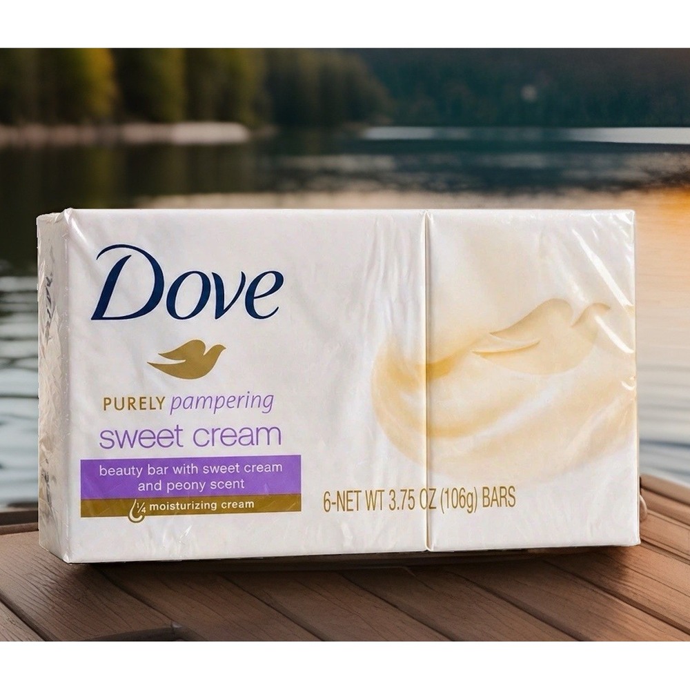 Dove Purely Pampering Sweet Cream and Peony Beauty Bar Soap 6 Pack 3.75oz